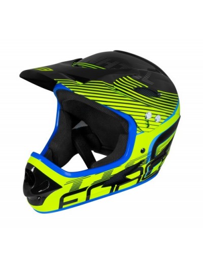 KACIGA FORCE TIGER DOWNHILL crno-fluo-plava S/M