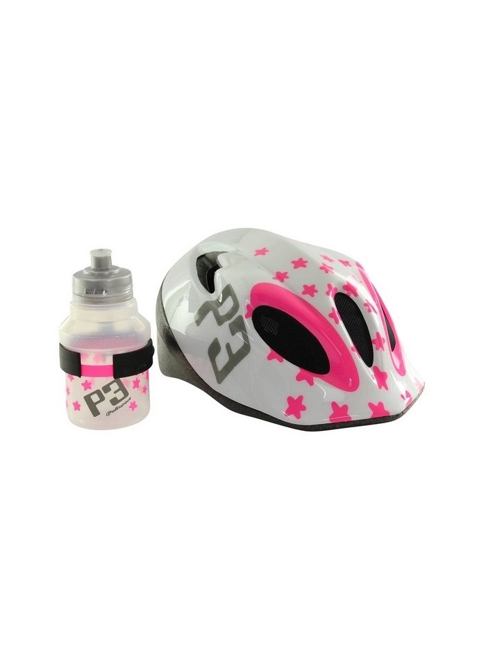 Kaciga Polisport P3 Stars + Bidon + Nosač Bidona white-pink Kaciga Polisport P3 Stars + Bidon + Nosač Bidona white-pink
